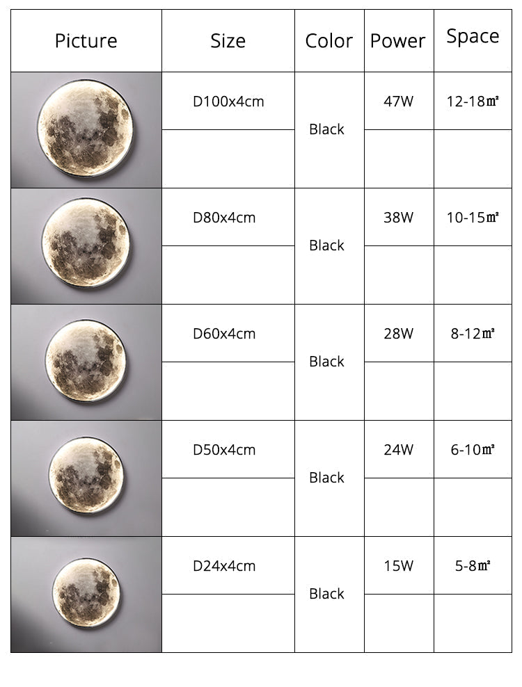Lampada da soffitto o da parete a LED 3D Luna o Terra (3 stili) 24 cm-80 cm