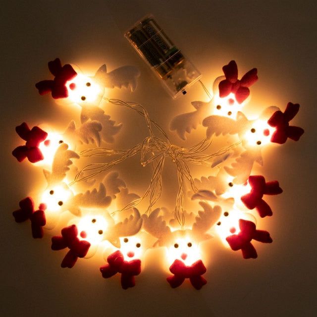Luci a corda LED per albero di Natale con pupazzo di neve