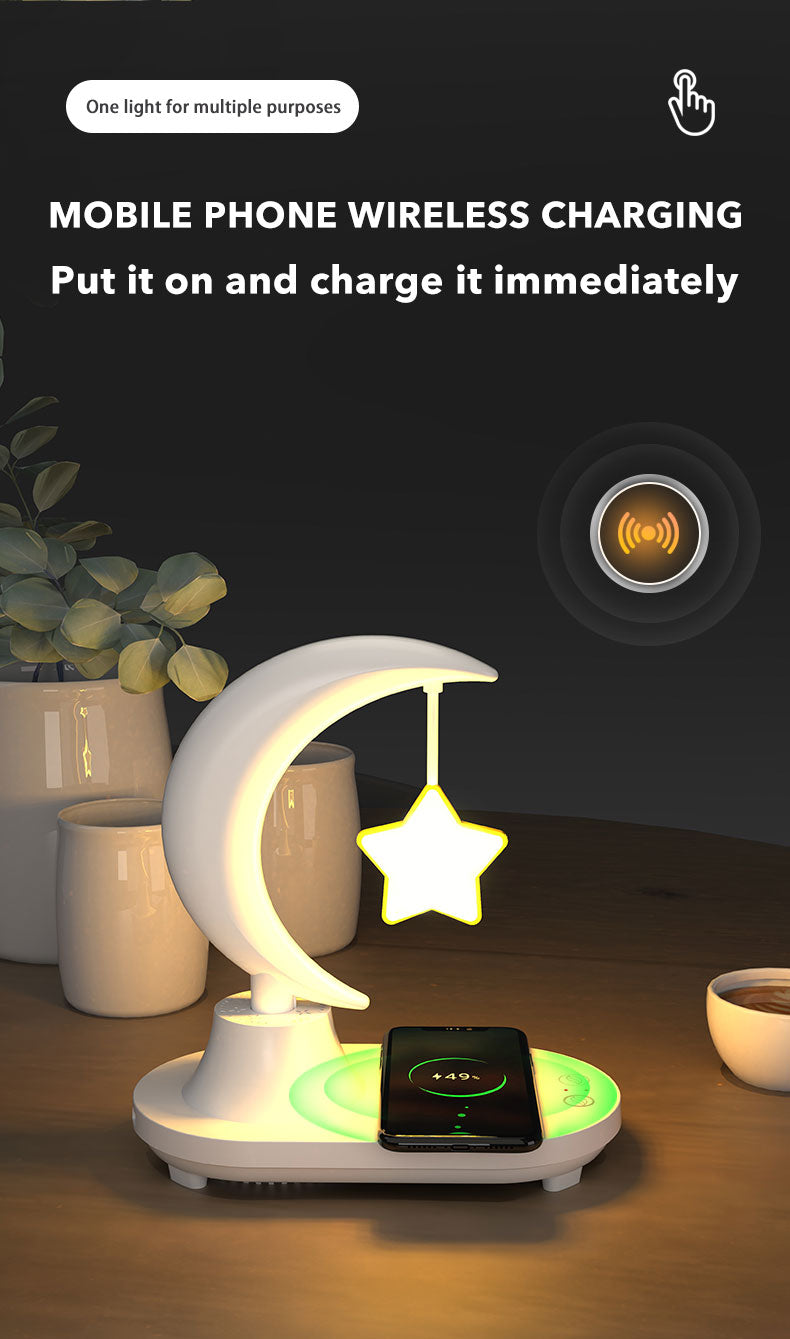 Lampada notturna con ricarica wireless Moon Star