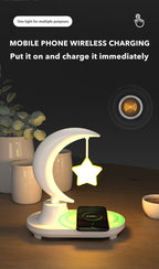 Lampada notturna con ricarica wireless Moon Star