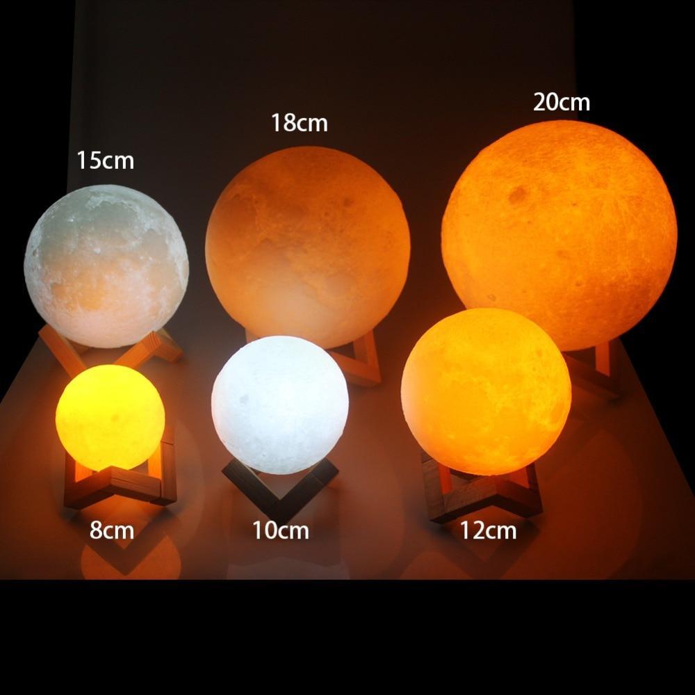 Lampada LED ricaricabile wireless per notte di luna piena a doppio colore