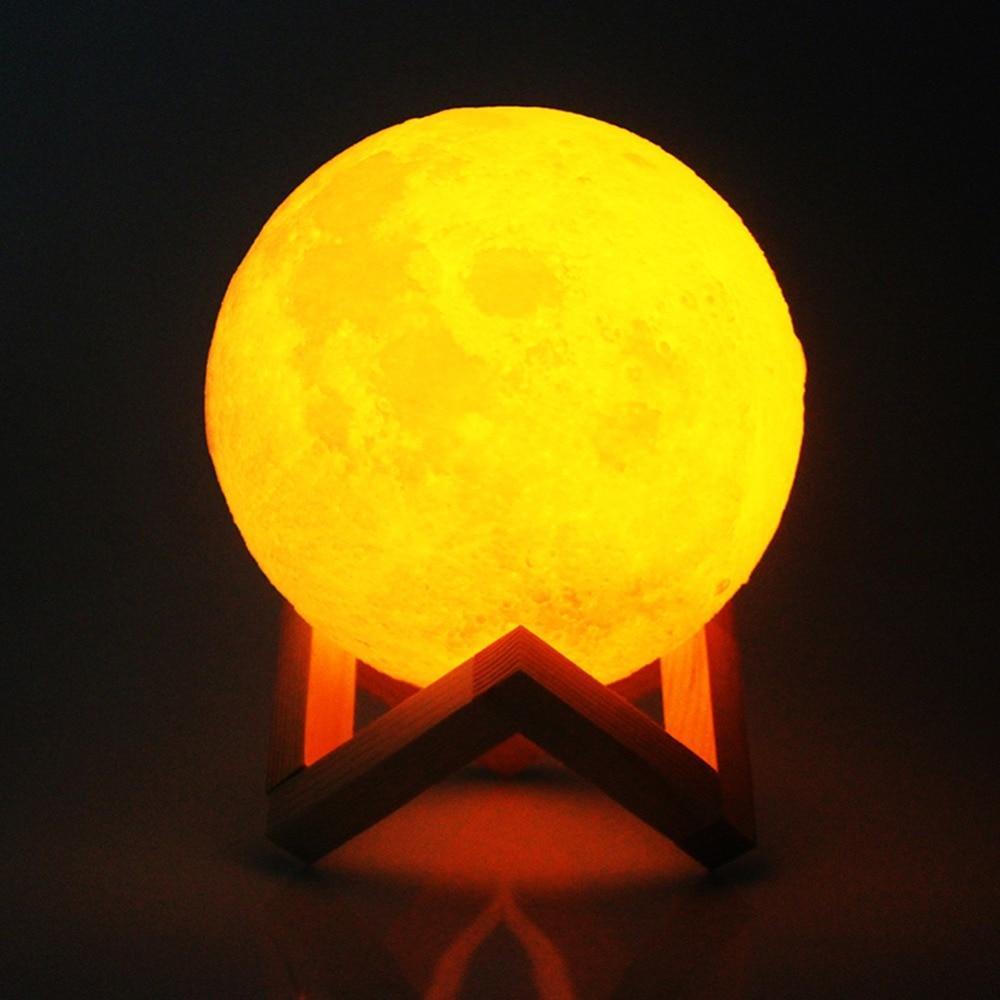 Lampada LED ricaricabile wireless per notte di luna piena a doppio colore