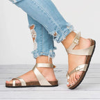 Platte Leren Sandalen Dames Zomerschoenen Comfortabel Teenslippers Pantofole casual