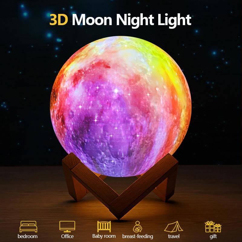 Lampada notturna lunare 3D