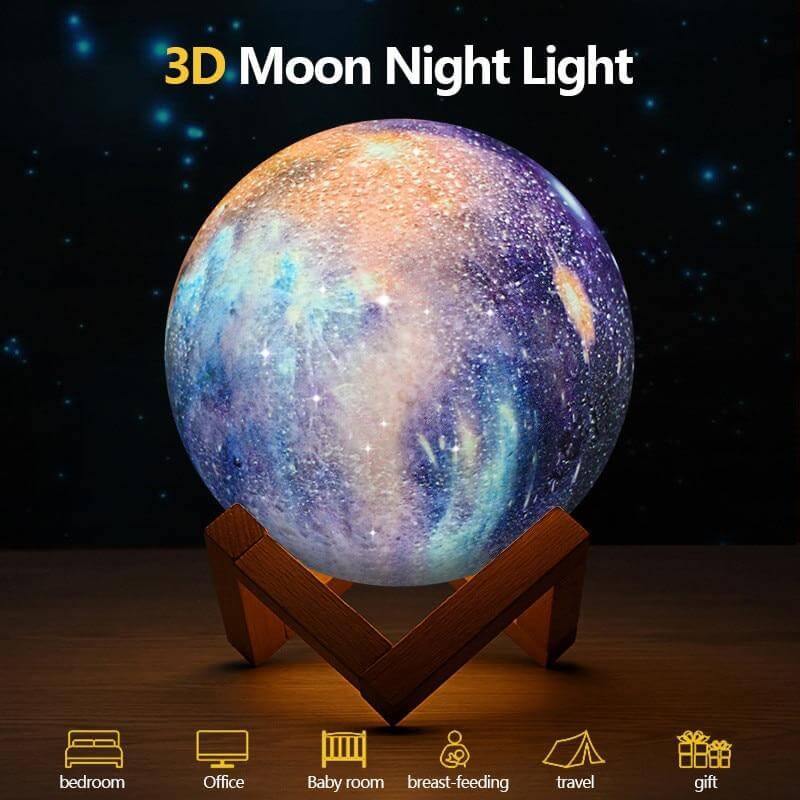 Lampada notturna lunare 3D