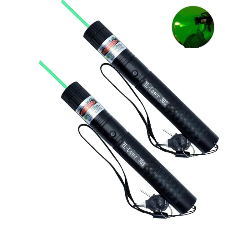 Puntatore laser ad alta potenza con raggio verde e rosso per lunga distanza