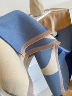 Sciarpa da donna oversize - Cashmere geometrico reversibile
