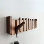 Appendiabiti da terra in legno con design a pianoforte in marrone per ingresso, soggiorno o camera da letto