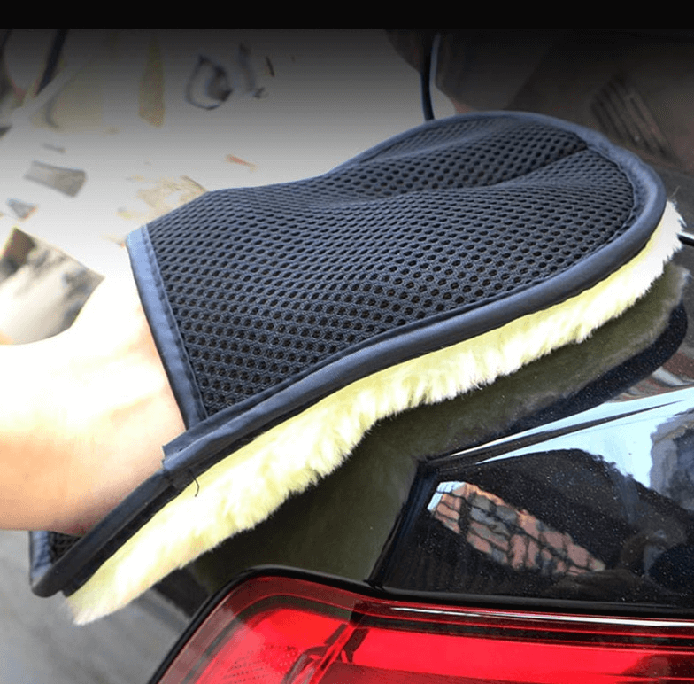 Guanti per pulizia auto in morbida lana e microfibra