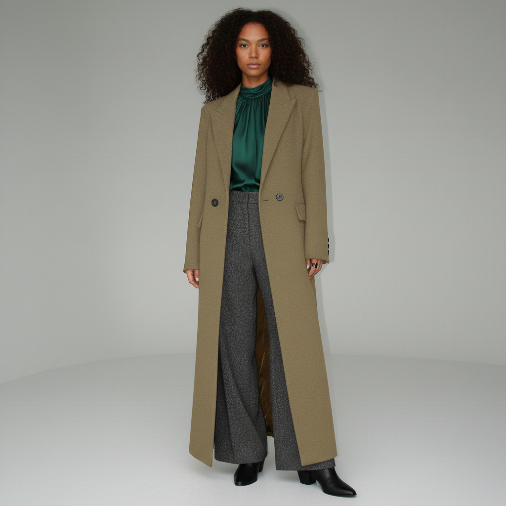 Cappotto sartoriale lungo e aderente da donna