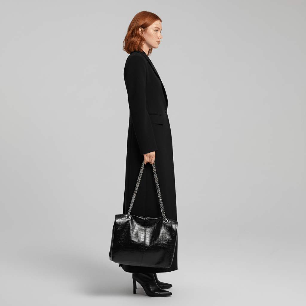 Cappotto sartoriale lungo e aderente da donna