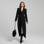 Cappotto sartoriale lungo e aderente da donna