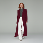 Cappotto sartoriale lungo e aderente da donna