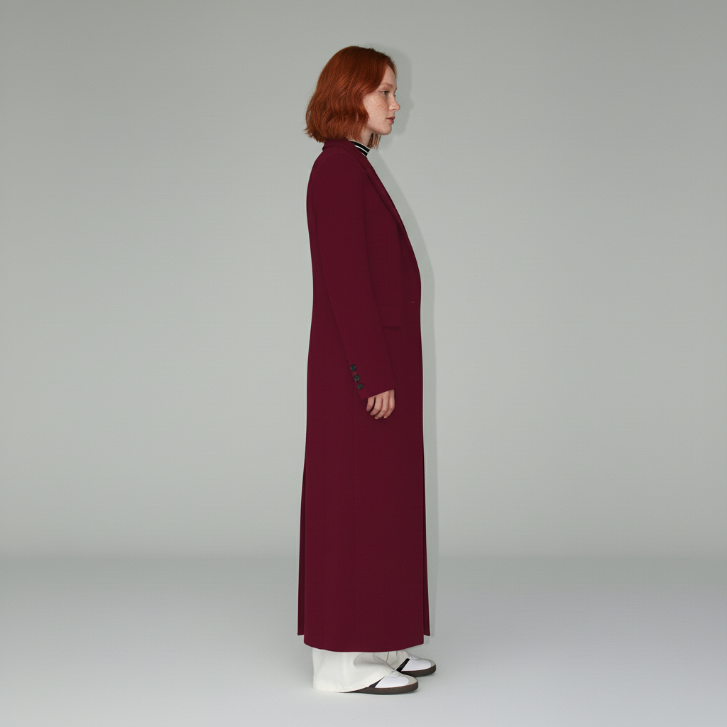 Cappotto sartoriale lungo e aderente da donna