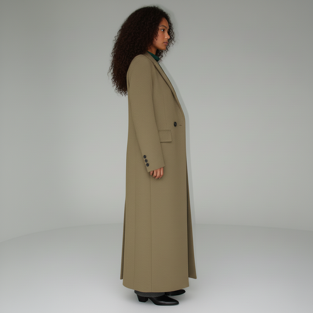 Cappotto sartoriale lungo e aderente da donna