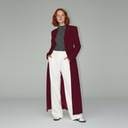 Cappotto sartoriale lungo e aderente da donna