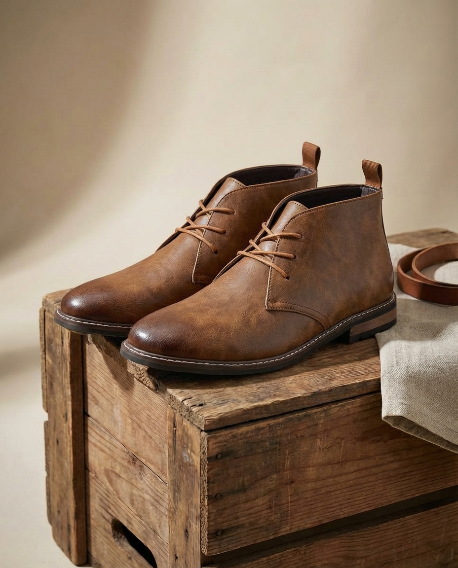 Stivali Chukka in pelle resistente da uomo
