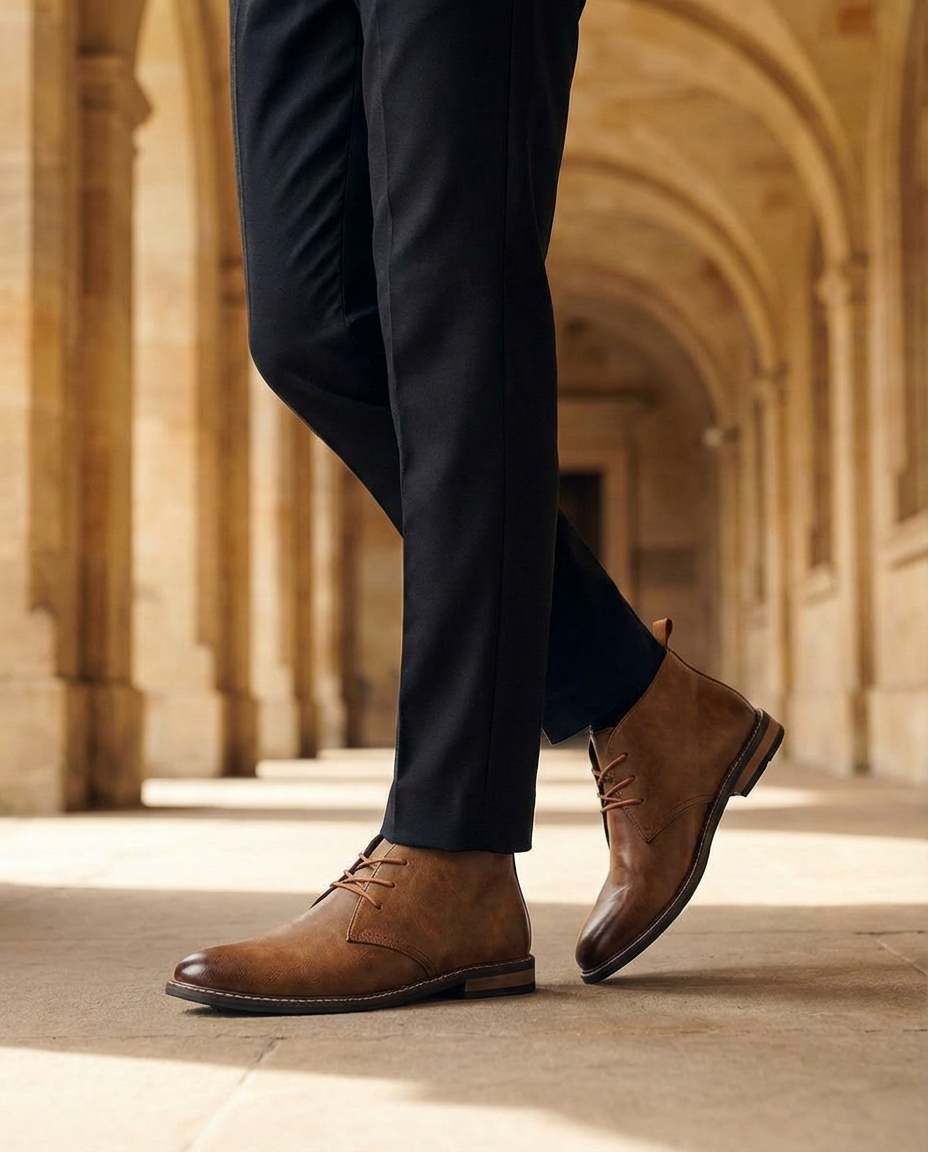 Stivali Chukka in pelle resistente da uomo