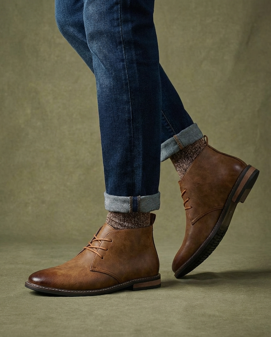Stivali Chukka in pelle resistente da uomo