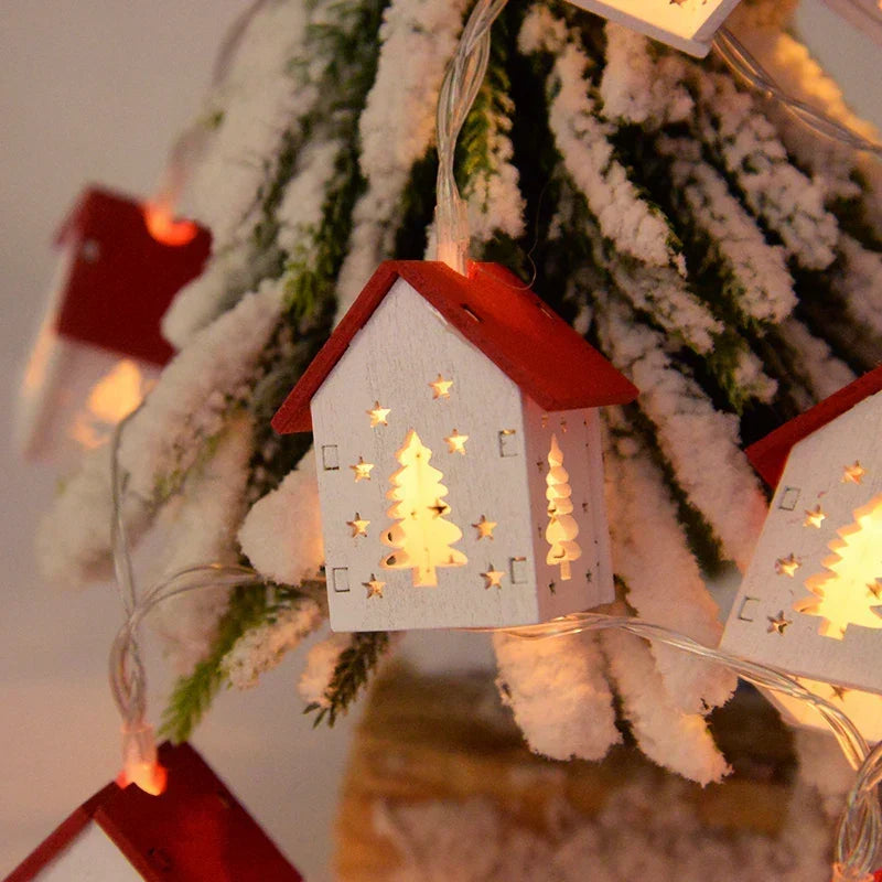 Casette natalizie in legno con luci LED