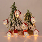 Casette natalizie in legno con luci LED