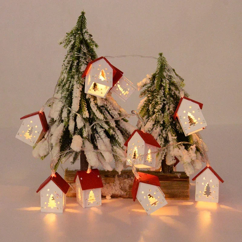 Casette natalizie in legno con luci LED
