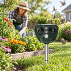 Scacciauccelli ad ultrasuoni solare per esterni, giardino, cortile, controllo dei parassiti
