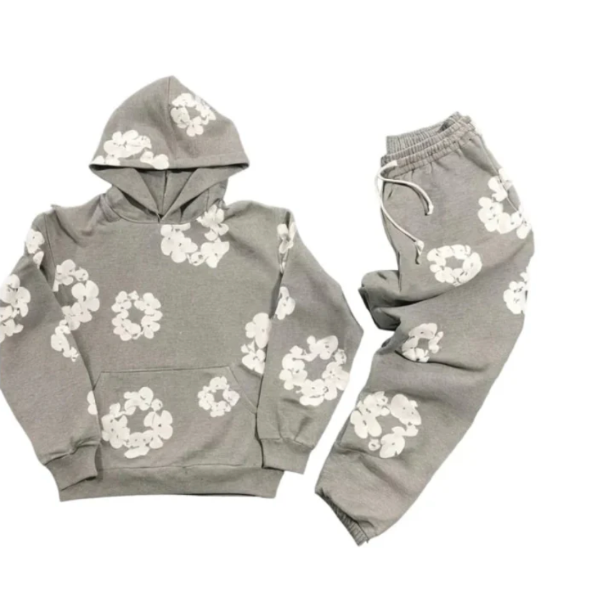 Set athleisure con felpa e jogger a stampa floreale