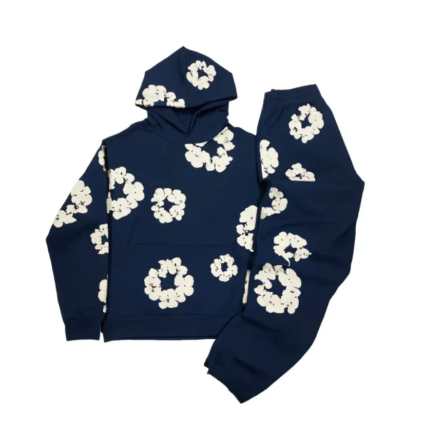 Set athleisure con felpa e jogger a stampa floreale