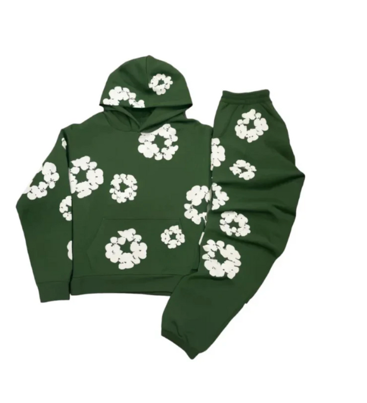 Set athleisure con felpa e jogger a stampa floreale