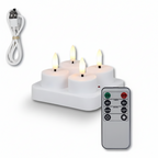 Set Candele LED Senza Fiamma con Telecomando, Timer e Ricarica USB