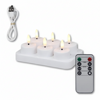 Set Candele LED Senza Fiamma con Telecomando, Timer e Ricarica USB