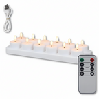 Set Candele LED Senza Fiamma con Telecomando, Timer e Ricarica USB