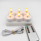 Set Candele LED Senza Fiamma con Telecomando, Timer e Ricarica USB