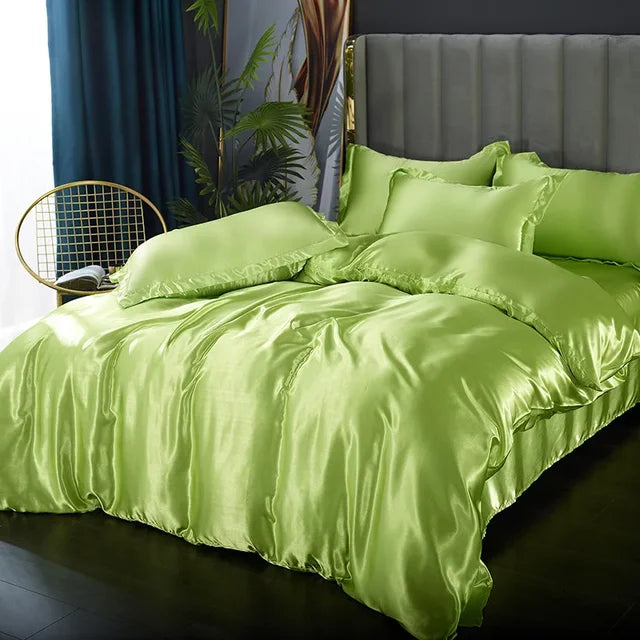 Set di biancheria da letto in raso di seta di lusso - SilkElegance