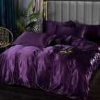 Set di biancheria da letto in raso di seta di lusso - SilkElegance