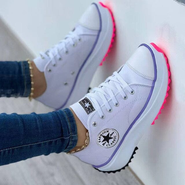 Sneakers ortopediche con plateau da donna