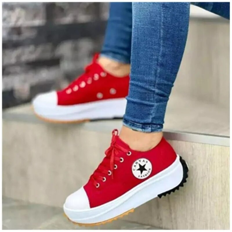 Sneakers ortopediche con plateau da donna