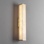Applique a LED in ottone con paralume in alabastro per interni moderni