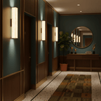 Applique a LED in ottone con paralume in alabastro per interni moderni