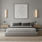 Applique a LED in ottone con paralume in alabastro per interni moderni