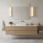 Applique a LED in ottone con paralume in alabastro per interni moderni