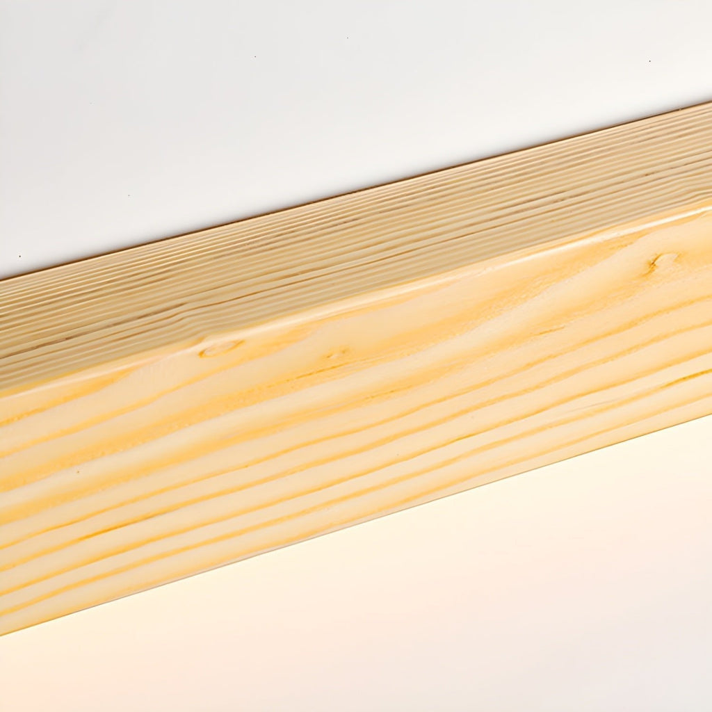 Applique lineare in legno con luce sottile