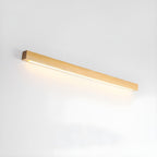 Applique lineare in legno con luce sottile