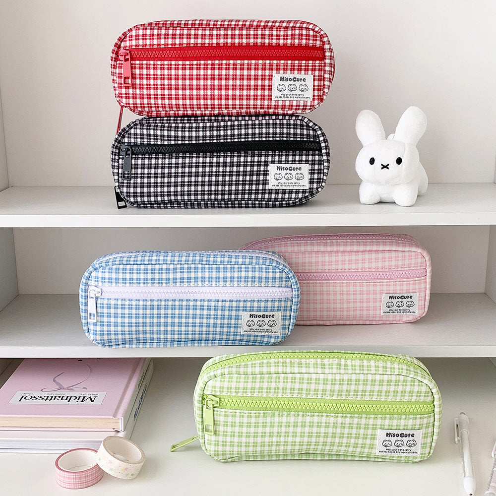 Astuccio portapenne a quadretti vichy