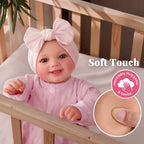Bambola reborn da 43 cm – realistica in vinile morbido, posizionabile, neonato sorridente con accessori