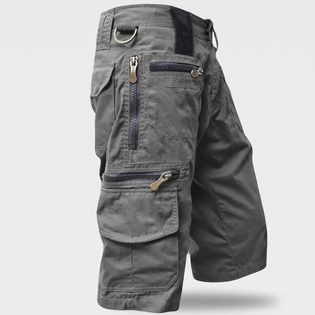 Bermuda cargo da uomo - Bermuda da lavoro al ginocchio con tasche con zip