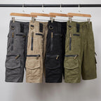 Bermuda cargo da uomo - Bermuda da lavoro al ginocchio con tasche con zip