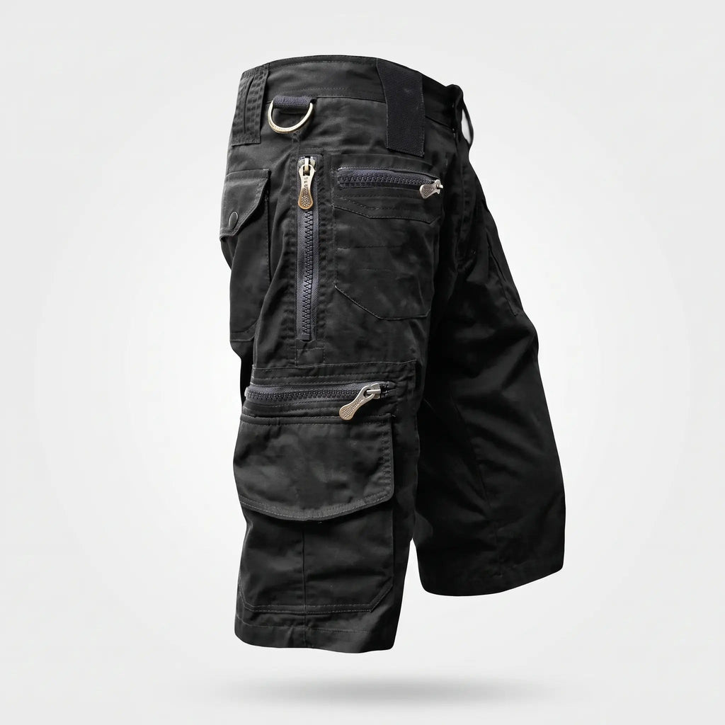 Bermuda cargo da uomo - Bermuda da lavoro al ginocchio con tasche con zip