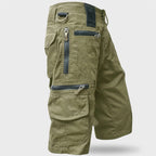 Bermuda cargo da uomo - Bermuda da lavoro al ginocchio con tasche con zip